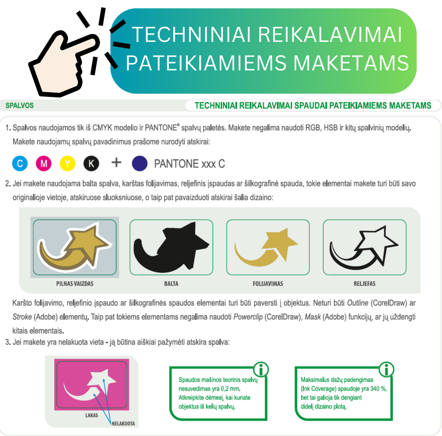 Techniniai reikalavimai etikečių maketams